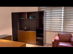 Офисный шкаф для документов BESTON с 2 стеклянными раздвижными дверями, деревянный, для хранения