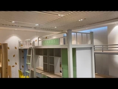 Металлическая двухъярусная кровать Beston с лестницей, двухъярусная кровать для общежития, школы, прочная рама