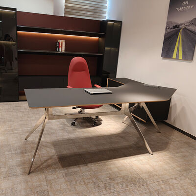 Черный роскошный исполнительный офисный стол для начальника или генерального директора, офисная мебель из МДФ и ДСП