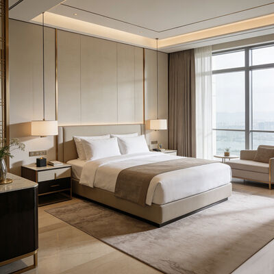 Luxury Hotel Bedroom Furniture Customizable Hotel Beds And Wardrobes Wooden 5 Star Bedroom Sets