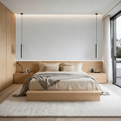 Комплект мебели для спальни в роскошном отеле, дерево, 5-звездочная гостиничная кровать с прикроватной тумбочкой